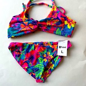 Fused Hawaii hapuna bikini bottom and kohanaiki top floral size lg (8/10) NWT